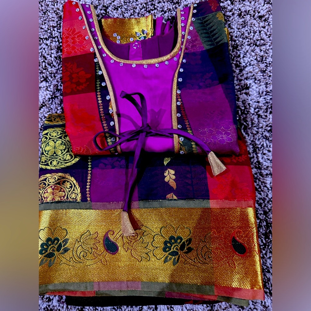 Indian Girls multi color parikini for 7years